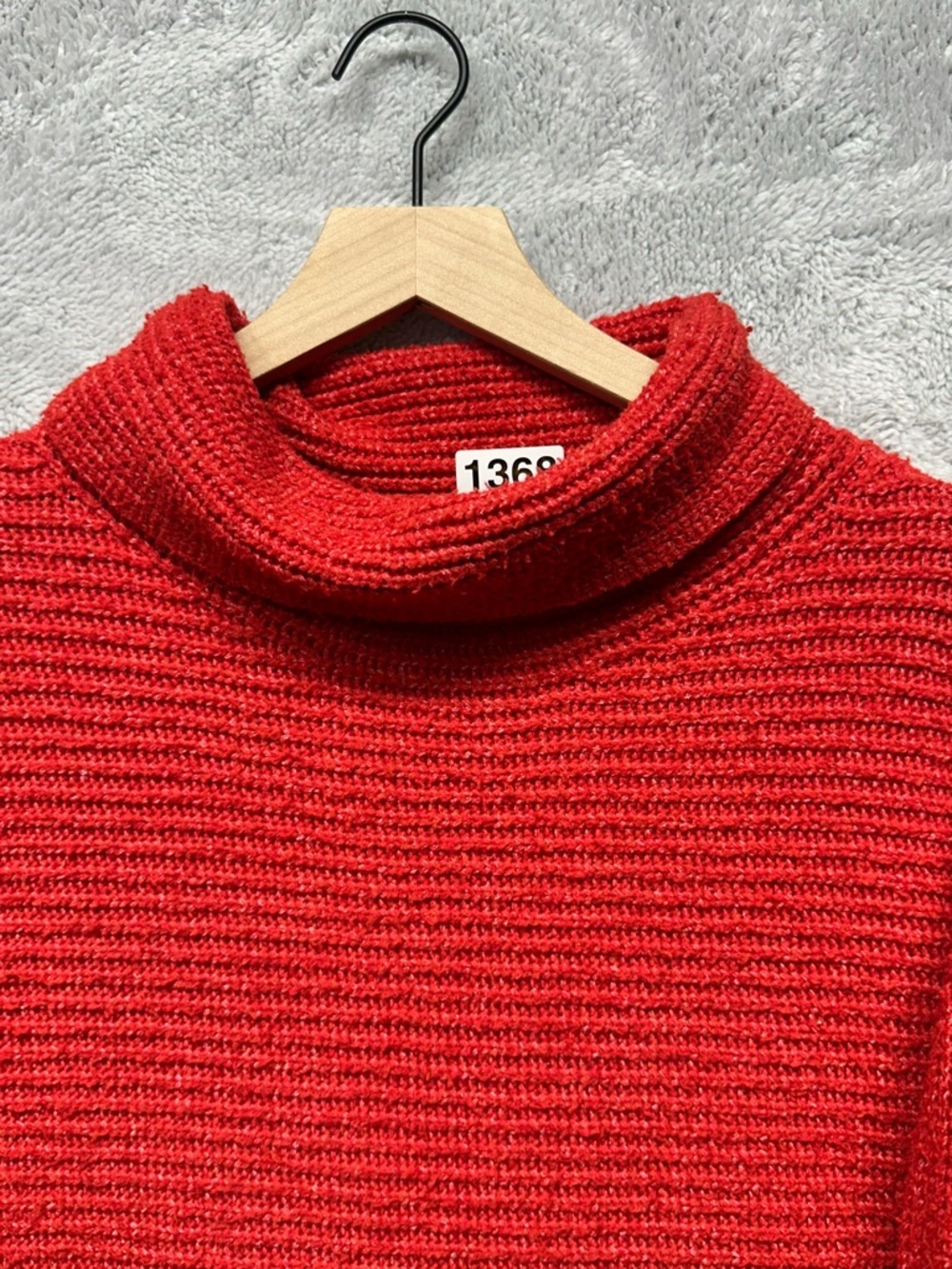 Pilcro Red Chunky Knit Turtleneck Sweater Small Cropped Cozy Textured Winter - Picture 6 of 11